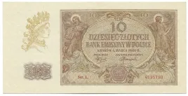 banknot-10-zlotych-krakow-1-marca-1940r-seria-l