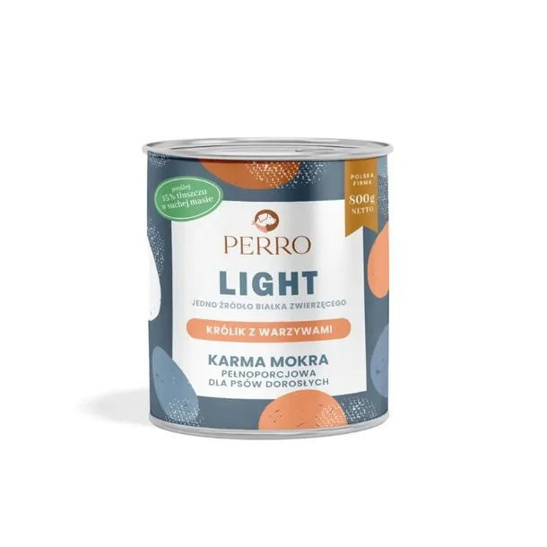 PERRO LIGHT Królik z warzywami 800g monobiałkowa karma mokra dla psa