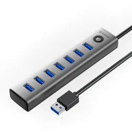 hub-cl7u-u3-rozdzielacz-7x-usb-a-usb-c-5v-3a-1m-szary