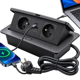 gniazdo-meblowe-wpuszczane-w-blat-czarne-2x230v-usb-a-usb-c-kwadro-ii-rejs