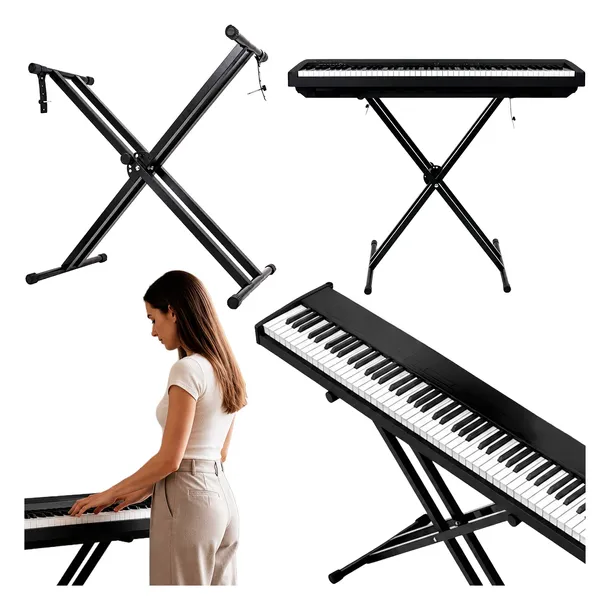 STATYW NA INSTRUMENTY KLAWISZOWE STOJAK REGULOWANY DO KEYBOARD PIANINO XL