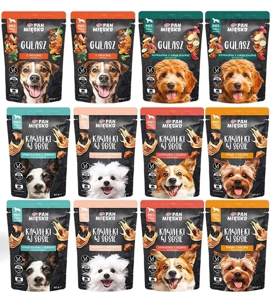 Pan Mięsko Mokra Karma dla Psa MIX Smaków Saszetki 12x150g
