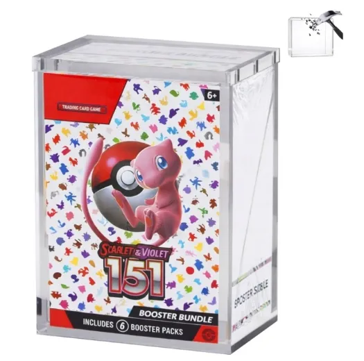 Pudełko akrylowe na karty Pokemon TCG do Booster Bundle zamykanie na magnez