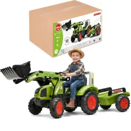 falk-traktor-na-pedaly-z-lyzka-i-przyczepka-zielony-claas-od-3-lat