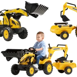 falk-traktor-na-pedaly-komatsu-z-lyzka-koparka-i-przyczepa-2-5-lat
