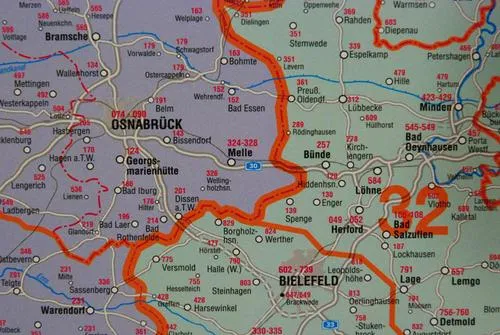 NIEMCY MAPA CIENNA KODOWA KODY POCZTOWE  57240090 - ERLI.pl