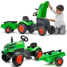 falk-traktorek-x-tractor-zielony-z-przyczepka-klakson-2-5-lat