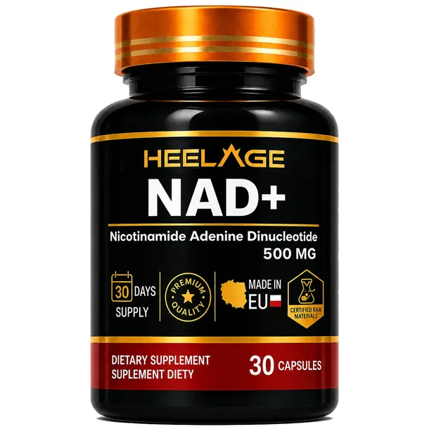 NAD+ 99,8% 500 mg 30 kapsułek - Przeciwstarzeniowy, Metabolizm, Regeneracja - Heelage