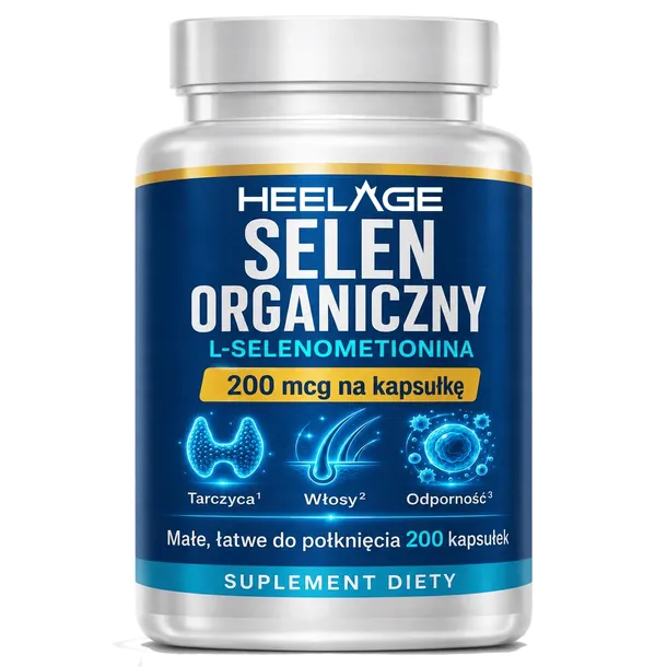 SELEN ORGANICZNY - TARCZYCA SKÓRA WŁOSY ODPORNOŚĆ - 200 kapsułek - Heelage