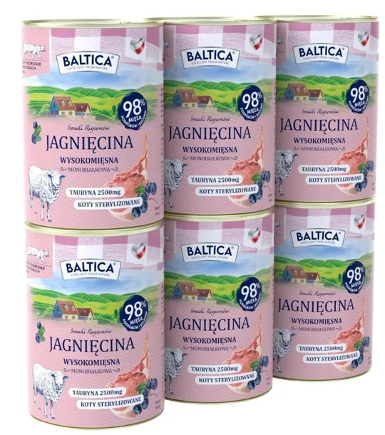 Mokra karma dla kota JAGNIĘCINA 6x400G BALTICA SMAKI REGIONÓW