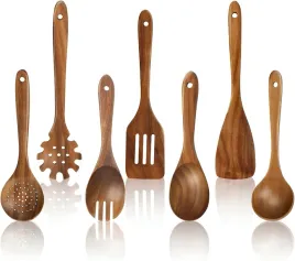 przybory-drewniane-kuchenne-7-szt-teak-do-patelni-nieprzywierajacych