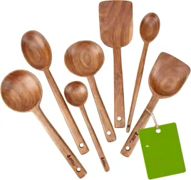 lyzki-drewniane-7-szt-tekowe-33-cm-kuchenne-bez-plastiku-naturalne
