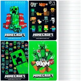 zeszyt-szkolny-a5-w-linie-linia-32k-minecraft-creeper-astra-4-sztuki