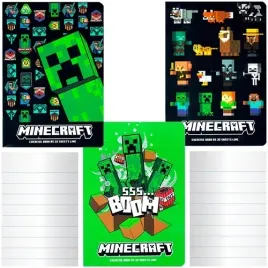 zeszyt-szkolny-a5-w-linie-linia-32k-minecraft-creeper-astra-3-sztuki