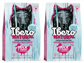 ibero-cold-pressed-dog-junior-medium-and-maxi-duck-and-vegetables-2x2kg