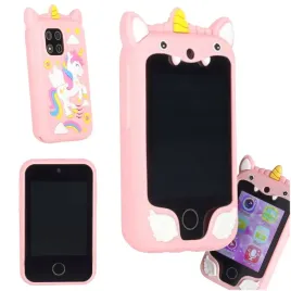 telefon-smartfon-dla-dzieci-aparat-kamera-karta-8gb-rozowy-jednorozec-kx