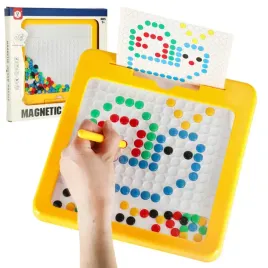 tablica-magnetyczna-montessori-mozaika-kolorowe-kropki-zolta-26-x-26-cm-