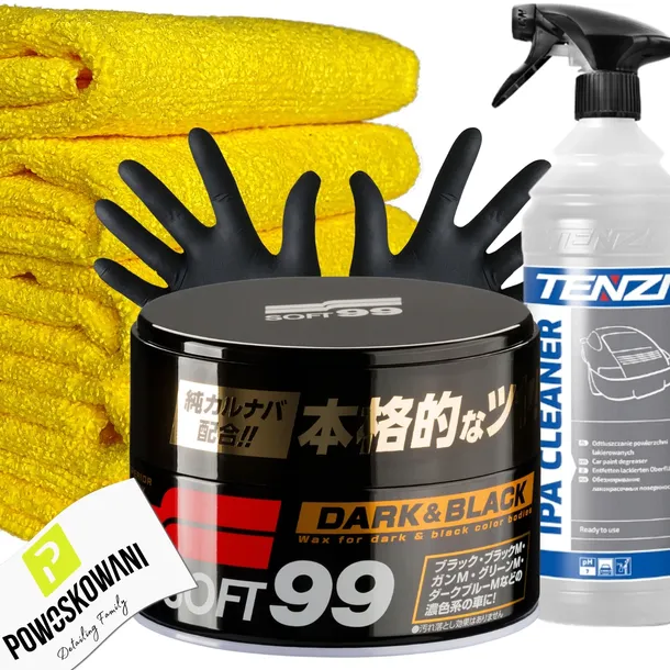 SOFT99 Dark Black 300g Wosk do ciemnych lakierów ZESTAW