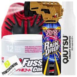soft99-fusso-coat-wosk-samochodowy-qd-rain-drop-szampon-qjutsu-zestaw
