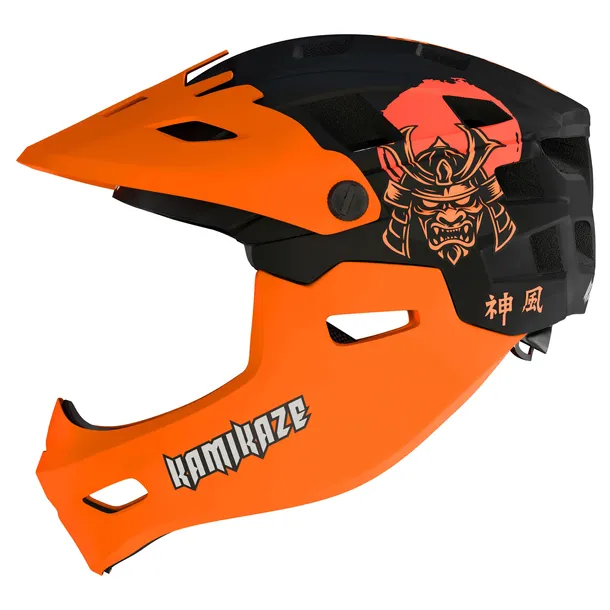 Kamikaze RONIN Helmet Orange SAMURAI S Czarno-pomarańczowy
