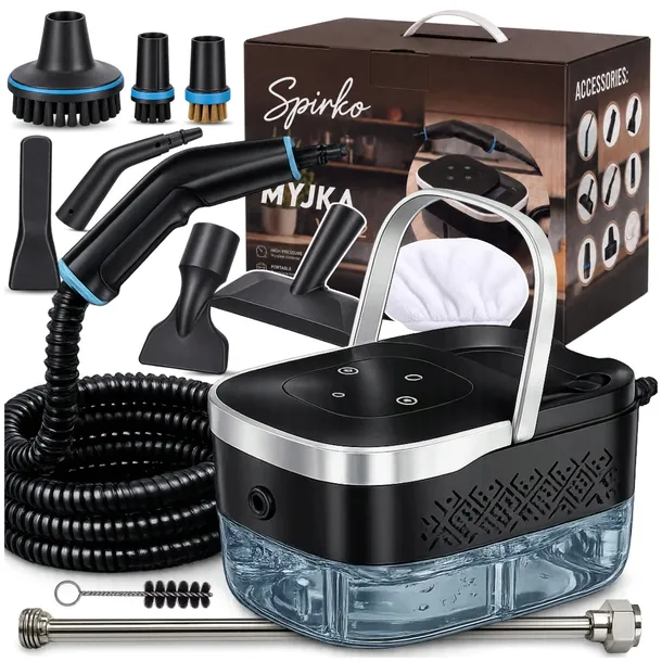 MYJKA PAROWA PAROWNICA 2500 W REGULACJA PARY 9 KOŃCÓWEK mop parowy do fug