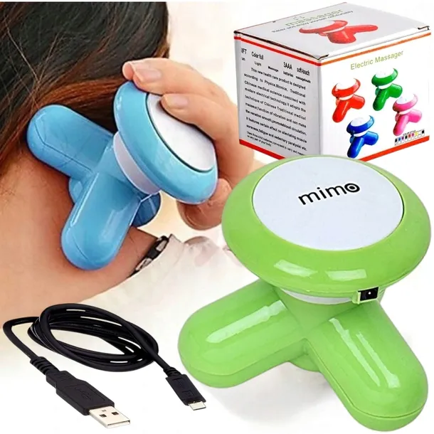 MINI MASAŻYSTA NA BATERIE + KABEL USB ulga WIBRUJE MASAŻER GŁOWY CIAŁA