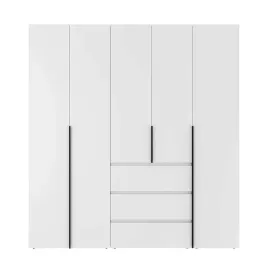 szafa-5-drzwiowa-averon-4-biala-z-3-szufladami-200x220x50-cm