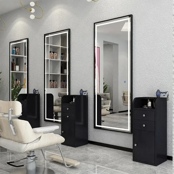 Konsola konsoleta fryzjerska barberska lustro fryzjerskie 180x70 LED PRO