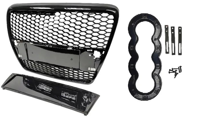 grill atrapa audi A6 C6 rs look black połysk