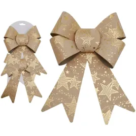 kokarda-swiateczna-zlota-w-gwiazdki-17-25-cm