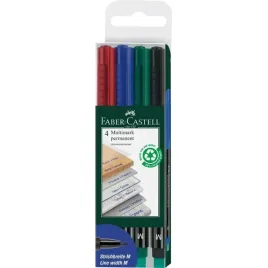 foliopis-marker-permanentny-z-gumka-1mm-zestaw-4-kolory-faber-castell