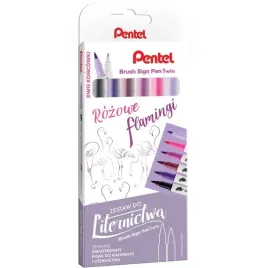 pisaki-pedzelkowe-brush-sign-pen-lettering-6-kolorow-pentel