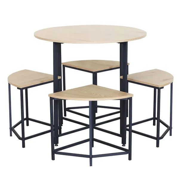 Stół z krzesłami loftowy zestaw stół + 4 krzesła Modern OAK - 340900