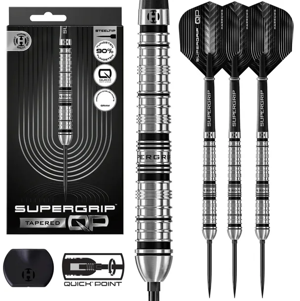 Lotki Rzutki Dart Harrows Supergrip Quick Point Tapered 90% Wolfram 22g,