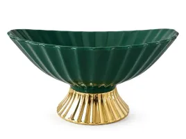 salaterka-porcelanowa-na-nodze-luxito-imperia-zielona-zlota-31x17x135cm