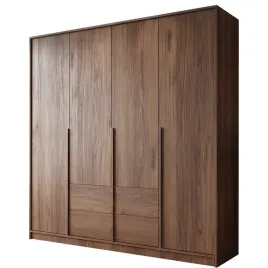 szafa-garderoba-200-cm-perla-uchylna-polki-szuflady-czterodrzwiowa-orzech