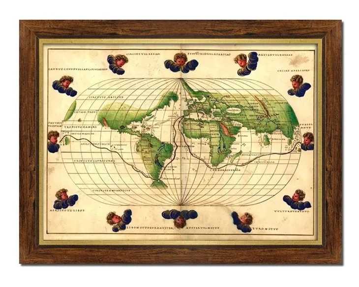 obraz-na-plotnie-mapa-swiata-w-pieknej-ramie-62x82cm