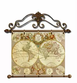 obraz-na-plotnie-mapa-swiata-zwoj-67x72cm