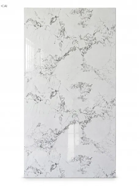 Płyta węglowa Crystal White Połysk SPC PVC WPC Płyta ścienna 280 x 122 cm