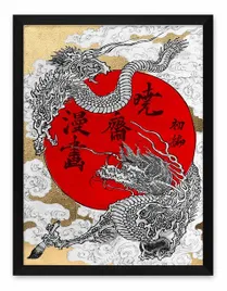 obraz-na-plotnie-japonskie-smoki-33x43cm