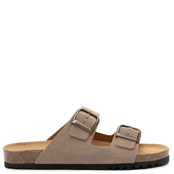 Scholl Skórzane Męskie Klapki Beżowe F32579-2361 r.42