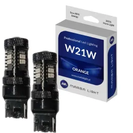zarowki-led-w21w-7440-t20-pomaranczowe-przebijajace-przez-czerwony-klosz