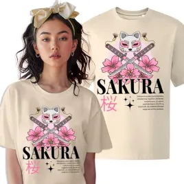 koszulka-t-shirt-damski-oversize-prezent-kitsune-sakura-katana-japan-m