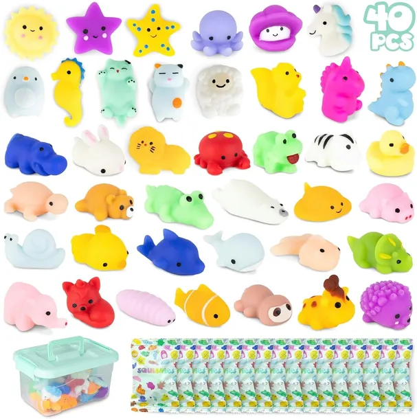40x MOCHI SQUISHY ZABAWKI ANTYSTRESOWE ZESTAW PREZENT DLA DZIECI PIŃATA