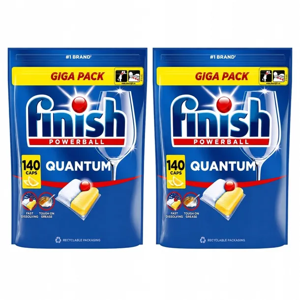 2x Kapsułki do zmywarki FINISH Tabs Quantum Lemon 140szt