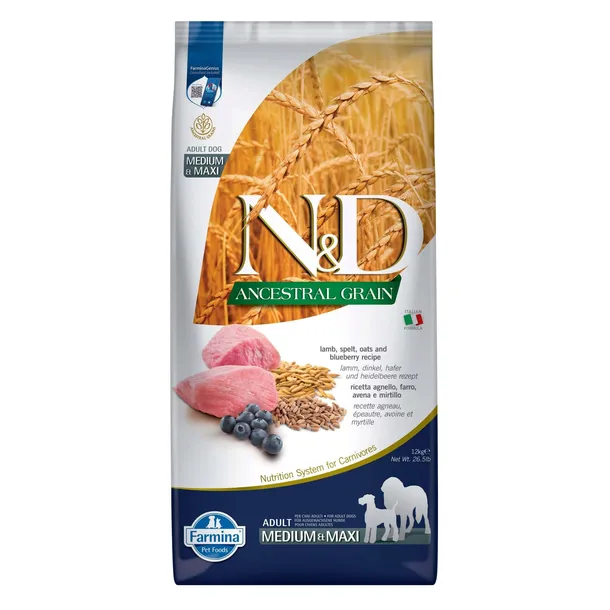 FARMINA N&D Ancestral Grain Adult Medium Maxi Lamb Jagnięcina 12kg