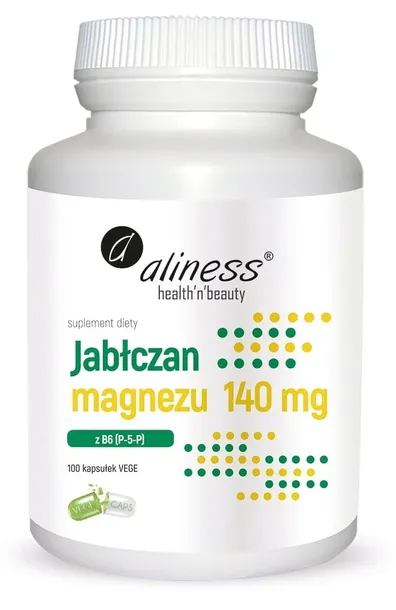 Aliness Magnez Jabłczan magnezu witamina B6 100k