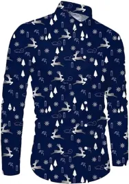 koszula-swiateczna-granatowa-slim-fit-dlugi-rekaw-renifery-l