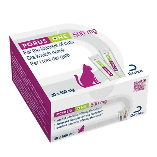Dechra Porus One Powder Saszetki Preparat Na Wsparcie Nerek Kota 30x500mg