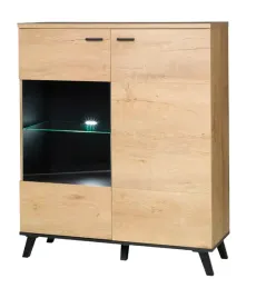 witryna-komoda-101-cm-dab-lefkas-czarne-nozki-j4